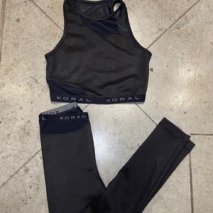 Koral Black Leggings and Bra Set